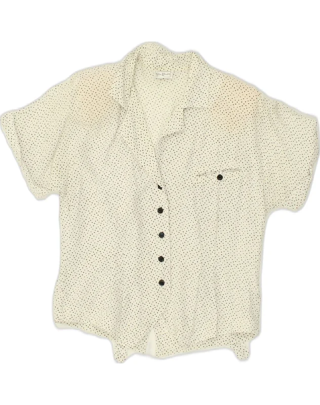 BETTY BARCLAY Womens Shirt Blouse UK 12 Medium White Spotted Modern Short Sleeve Top BETTY BARCLAY Womens Shirt Blouse UK 12 Medium White Spotted Modern Short Sleeve Top