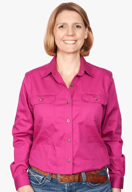 Just Country Womens Brooke Work Shirt JC50502 Relaxed Fit Short Blouse