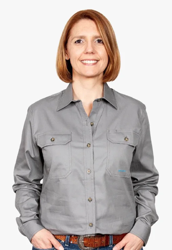 Just Country Womens Brooke Work Shirt JC50502 Fashionable Draped Short Sleeve