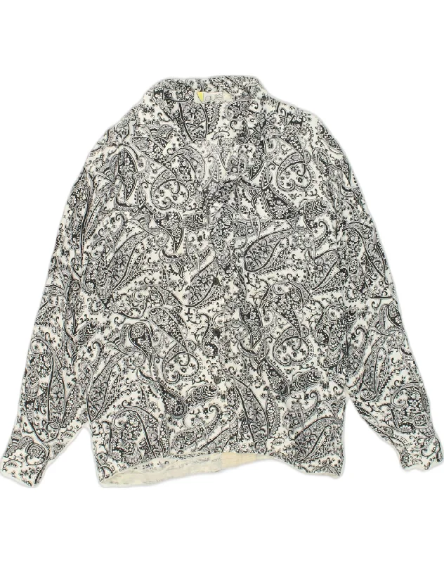 LAUREL Womens Shirt Blouse IT 42 Medium Black Paisley Viscose Trendy Summer Short Sleeve LAUREL Womens Shirt Blouse IT 42 Medium Black Paisley Viscose Trendy Summer Short Sleeve