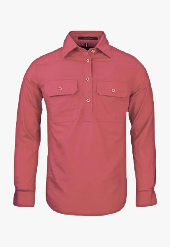 Pilbara Womens Closed Front Shirt RM300CF Casual Plain Short Shirt