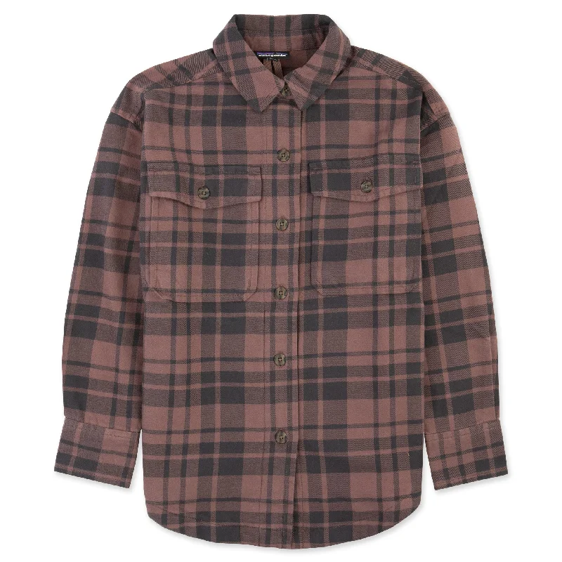 Women's Heavyweight Fjord Flannel Overshirt Soft Cotton Short Shirt