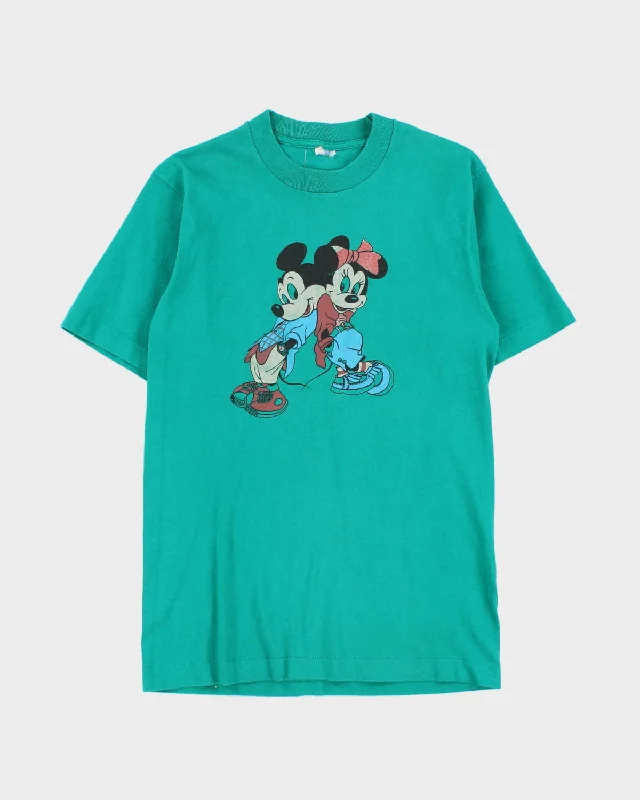 80's Mickey and Minnie Mouse T-Shirt - S - M Sequined Glittery Shiny