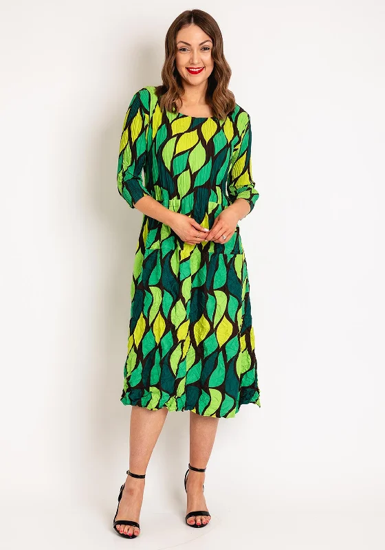 Alquema Smash Pocket Crinkle Print Midi Dress, Jungle Fashionable Polka Dot Midi Dress Alquema Smash Pocket Crinkle Print Midi Dress, Jungle Fashionable Polka Dot Midi Dress