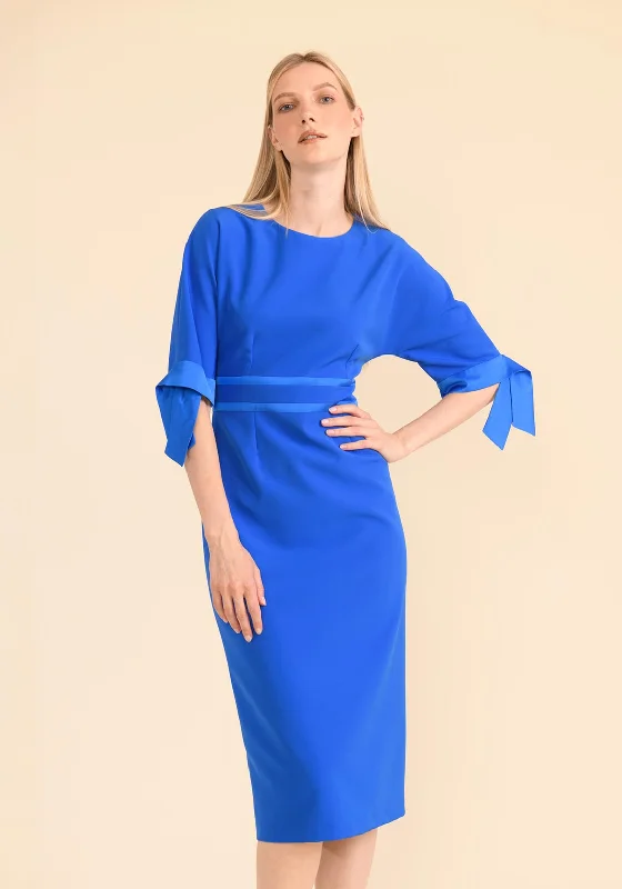 Caroline Kilkenny Aria Ribbon Sleeve Midi Dress, Intense Blue Stylish Pleated Skirt Midi Dress Caroline Kilkenny Aria Ribbon Sleeve Midi Dress, Intense Blue Stylish Pleated Skirt Midi Dress