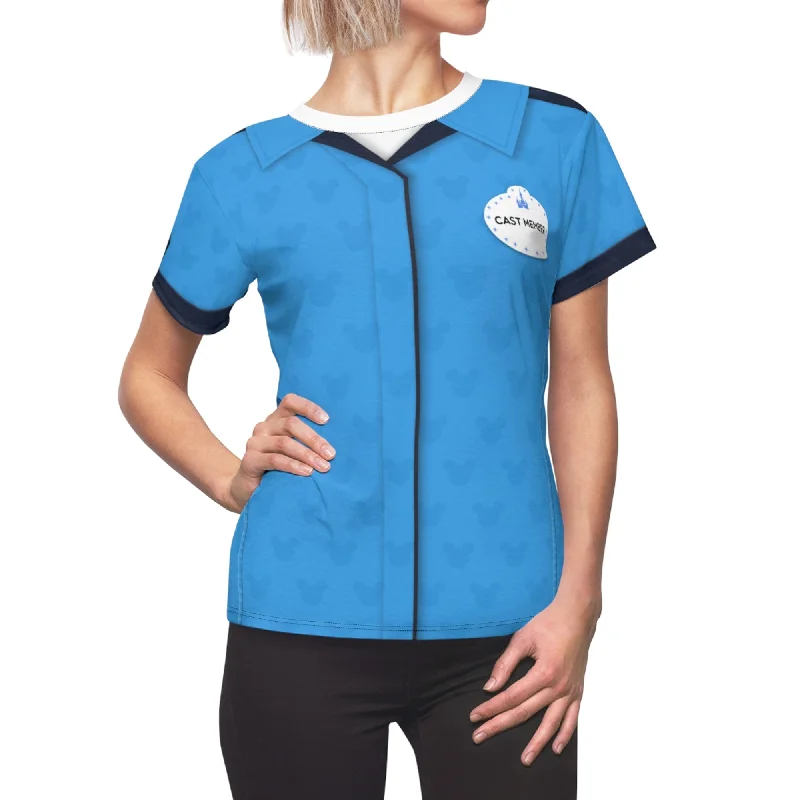 Character Attendant Women Shirt, Cast Member Merch Costume Classic V-Neck Short Shirt