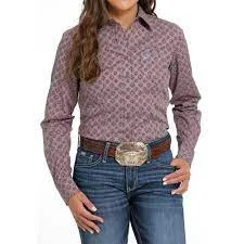 Cinch Women's Long Sleeve Shirt/MSW9164206 Elegant High-Low Short Shirt