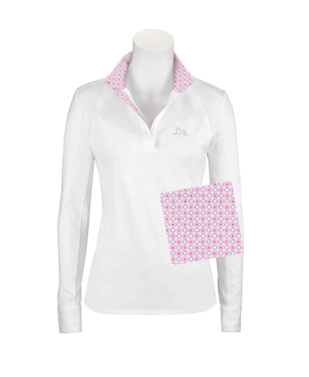 RJ Classics- Maddie Show Shirt (Pink Geo) Comfortable Fitted Short Sleeve