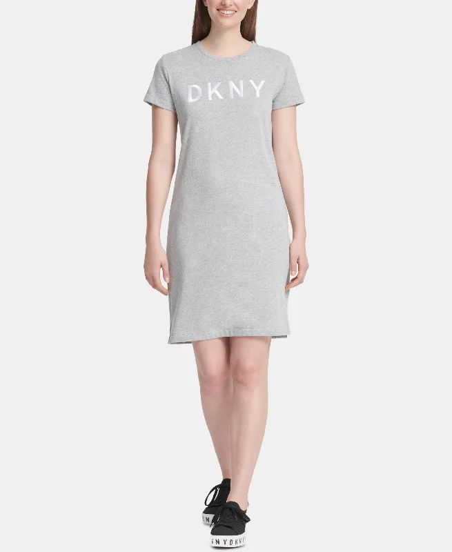 DKNY Logo T-Shirt Dress Handmade Hand-knitted Hand-woven