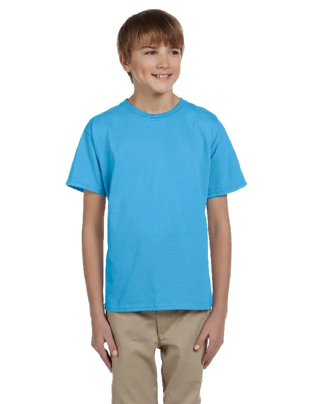 Fruit of the Loom Youth T-Shirt | Aquatic Blue Spandex Blend Rayon Blend Denim Blend