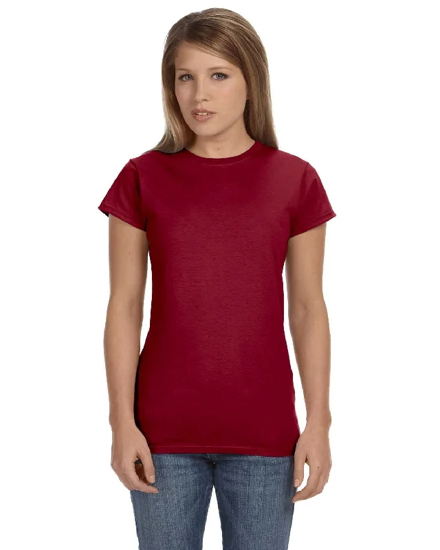 Gildan Ladies SoftStyle T-Shirt | Antiq Cherry Red Handmade Hand-knitted Hand-woven