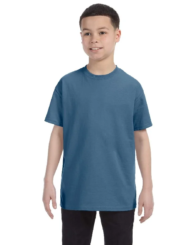 Gildan Youth Lightweight 100% Cotton T-Shirt | Indigo Blue Oversized T-Shirt Spandex breathable