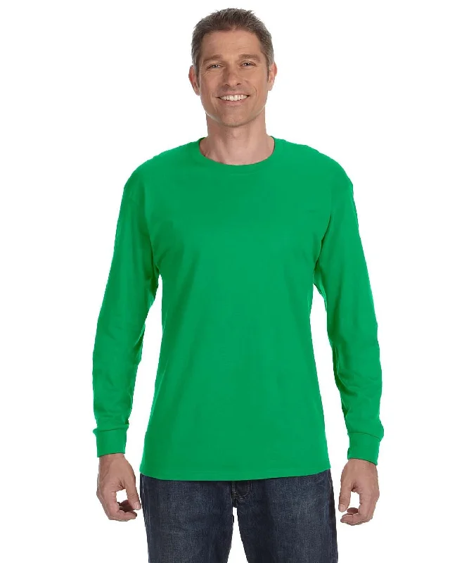 Jerzees DRI-POWER ACTIVE Long Sleeve T-Shirt | Kelly Zippered Buttoned Snapped