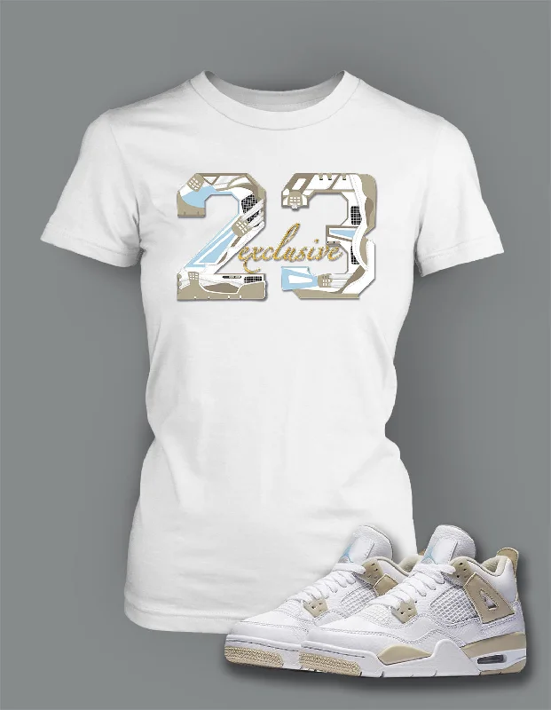 Ladies Bella T Shirt To Match Retro Air Jordan 4 Linen Shoe Fashionable Plaid Short Sleeve