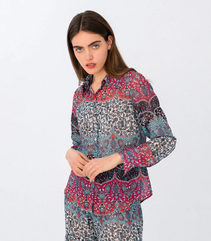 Layla Print Shirt Cozy Cotton Short Tee