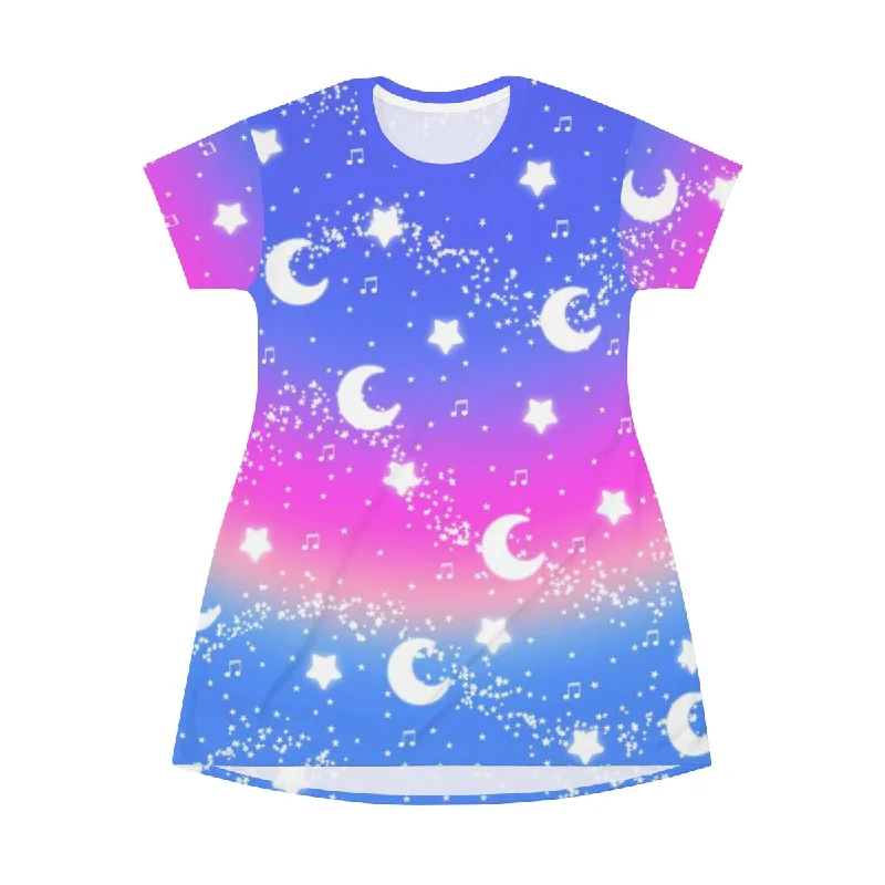 Magical Fairy Time (Rainbow Twilight) All Over Print T-Shirt Mini Dress Iron Safe Non-Iron Wrinkle Free