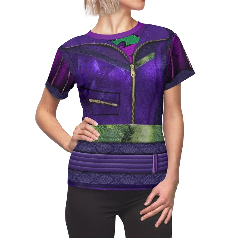 Mal Purple Women's Shirt, Descendants 3 Costume Classic V-Neck Short Shirt