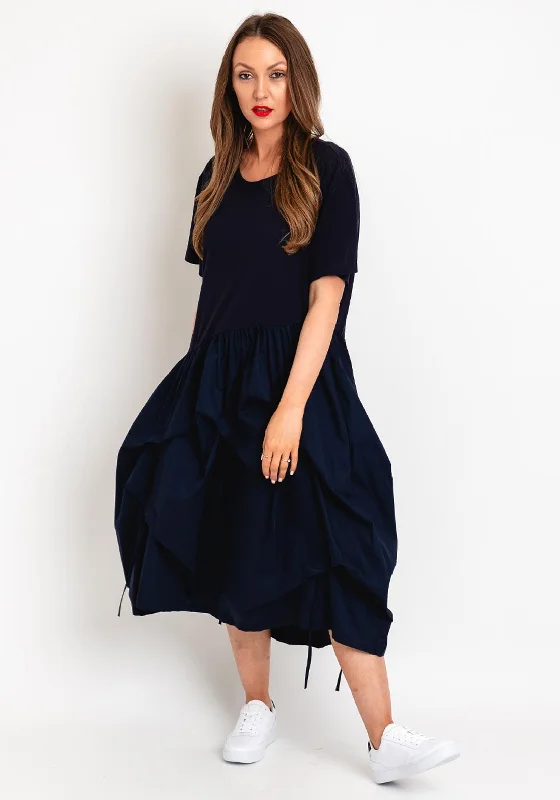 Natalia Collection One Size Taffeta Skirt Midi Dress, Navy Trendy Midi Dress with Belt Natalia Collection One Size Taffeta Skirt Midi Dress, Navy Trendy Midi Dress with Belt