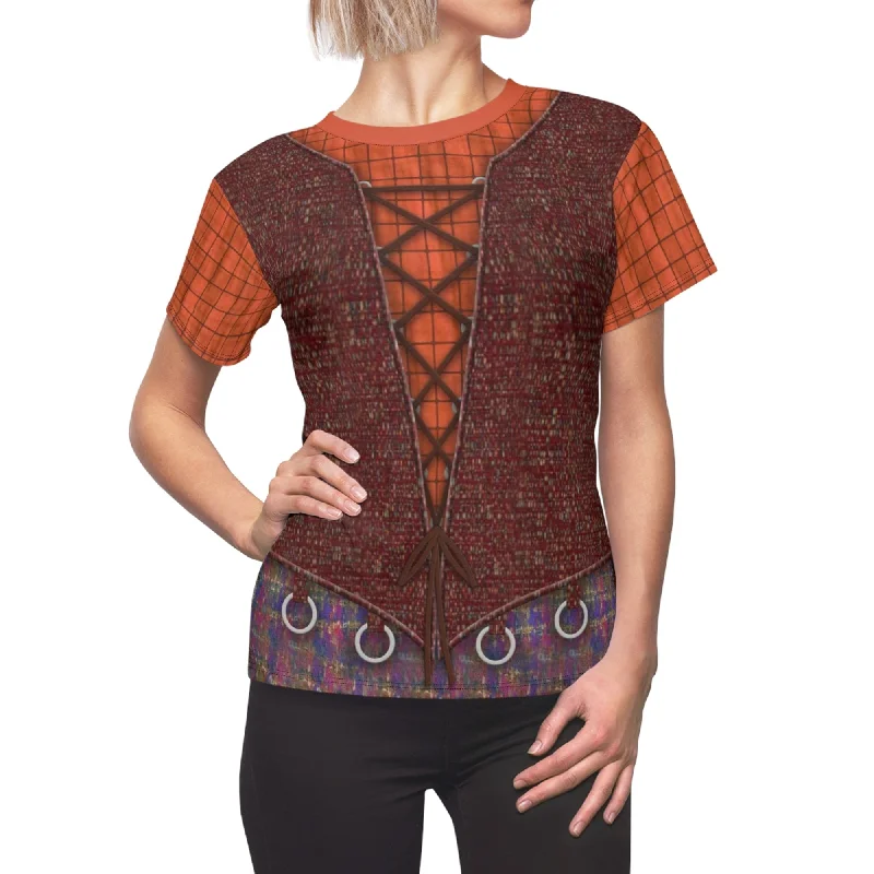 Mary Sanderson Women's Shirt, Hocus Pocus Costume Cozy Loose Fit Short Sleeve