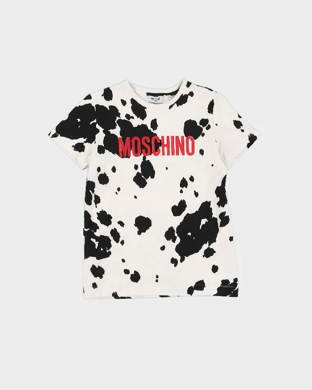 Moschino Teen White Patterned T-shirt - XS Modern Contemporary Chic