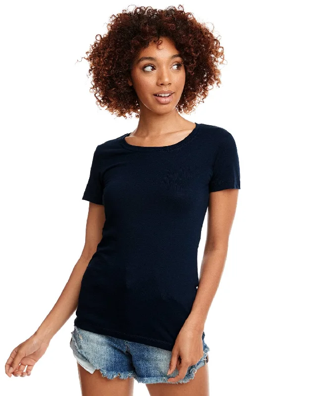 Next Level Ladies Ideal Short Sleeve Crew Tee | Midnight Navy Spandex Blend Rayon Blend Denim Blend