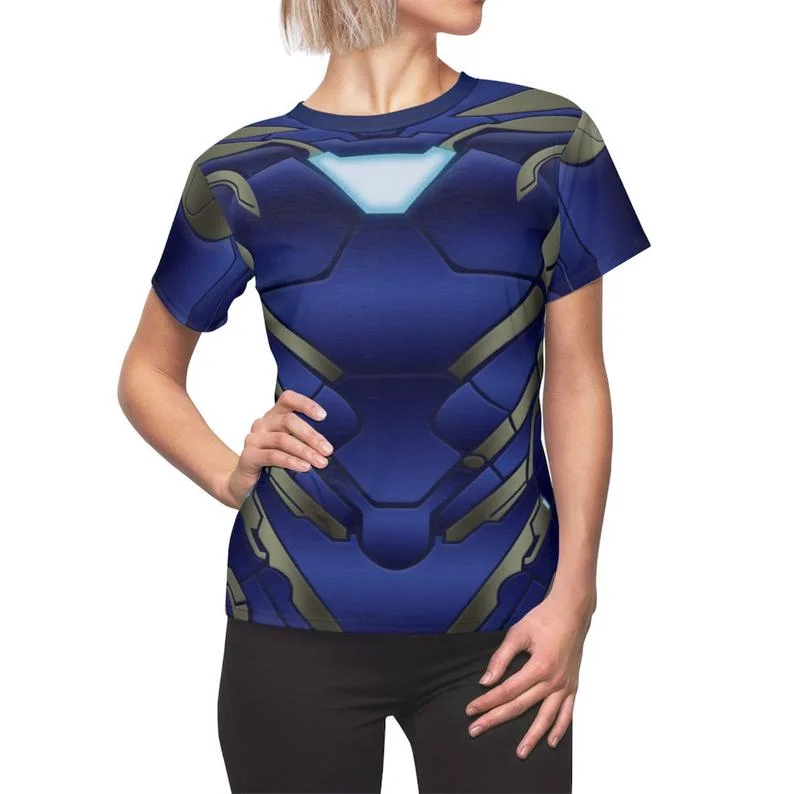 Pepper Potts Rescue Women Shirt, Avengers Endgame Costume Cozy Loose Fit Short Sleeve