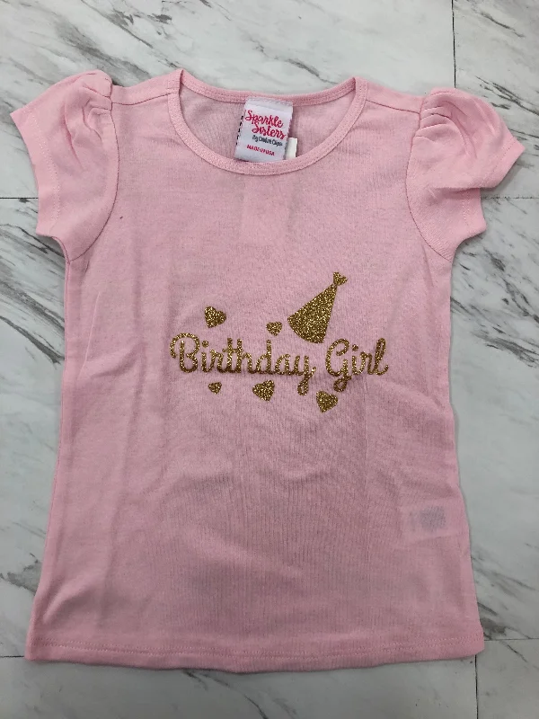 Pink Birthday Girl Heart Shirt Cozy Loose Fit Short Sleeve