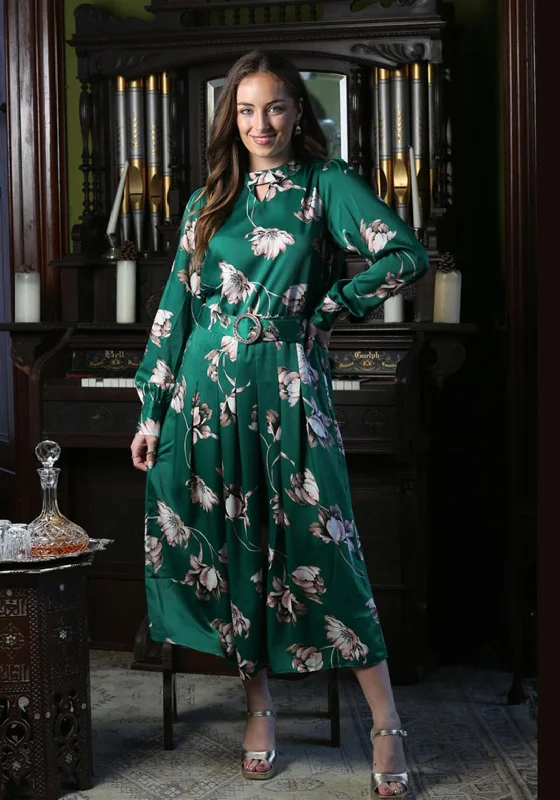 Rant and Rave Sophia Belted Waist A-line Midi Dress, Green Elegant Velvet Midi Dress Rant and Rave Sophia Belted Waist A-line Midi Dress, Green Elegant Velvet Midi Dress