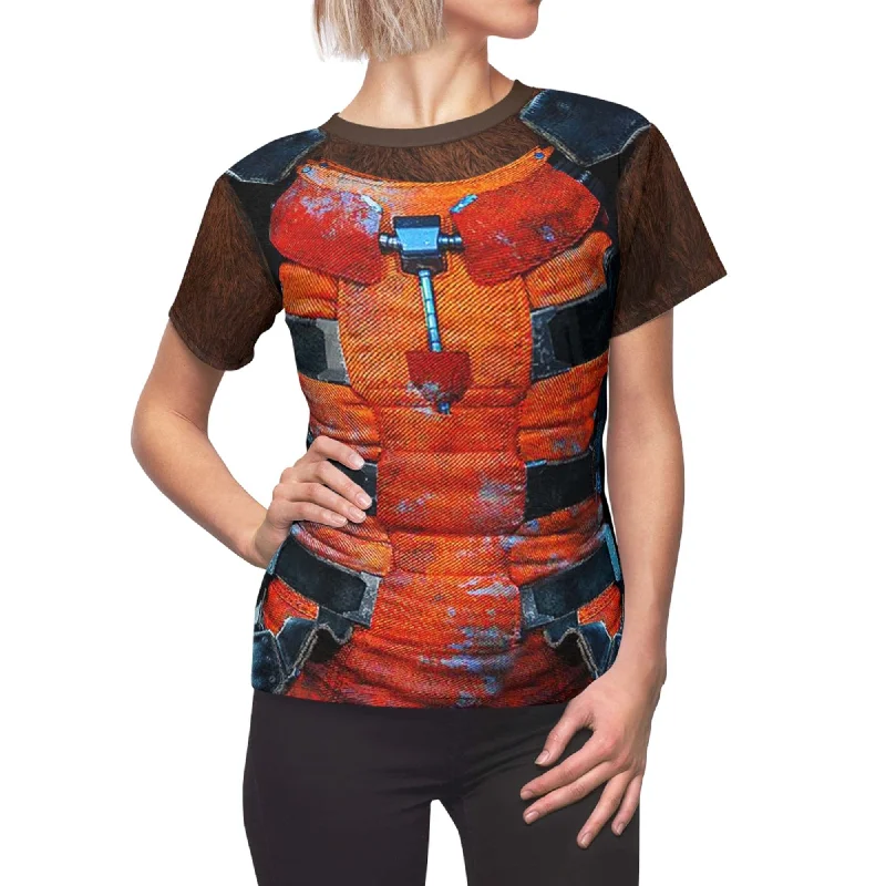 Rocket Raccoon Women Shirt, Guardians of the Galaxy Costume Stylish Split-Hem Short Shirt