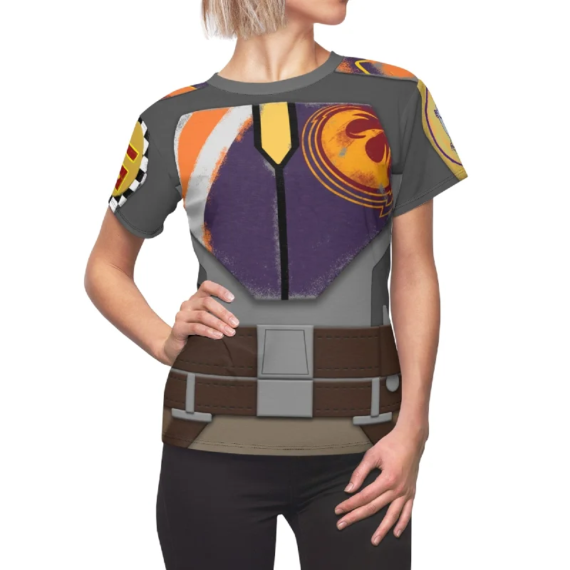 Sabine Wren Women's Shirt, Mandalorian Costume Casual Short Sleeve Top