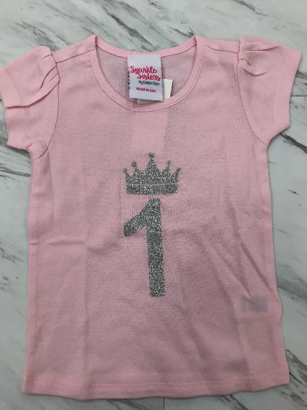 Silver and Pink Birthday Crown Shirt Stylish Casual Short Tee