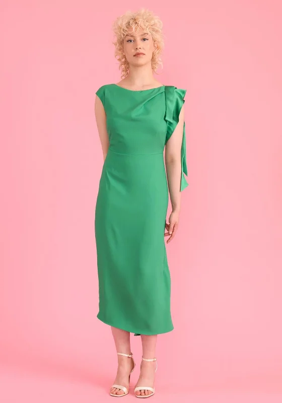 Sisters By Caroline Kilkenny Gianna Shoulder Tie Midi Dress, Green Fashionable Casual Midi Dress Sisters By Caroline Kilkenny Gianna Shoulder Tie Midi Dress, Green Fashionable Casual Midi Dress