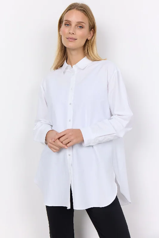 Soya Concept SC-Netti 52 40261-20 White Long Sleeve Shirt Relaxed Short Sleeve Tee