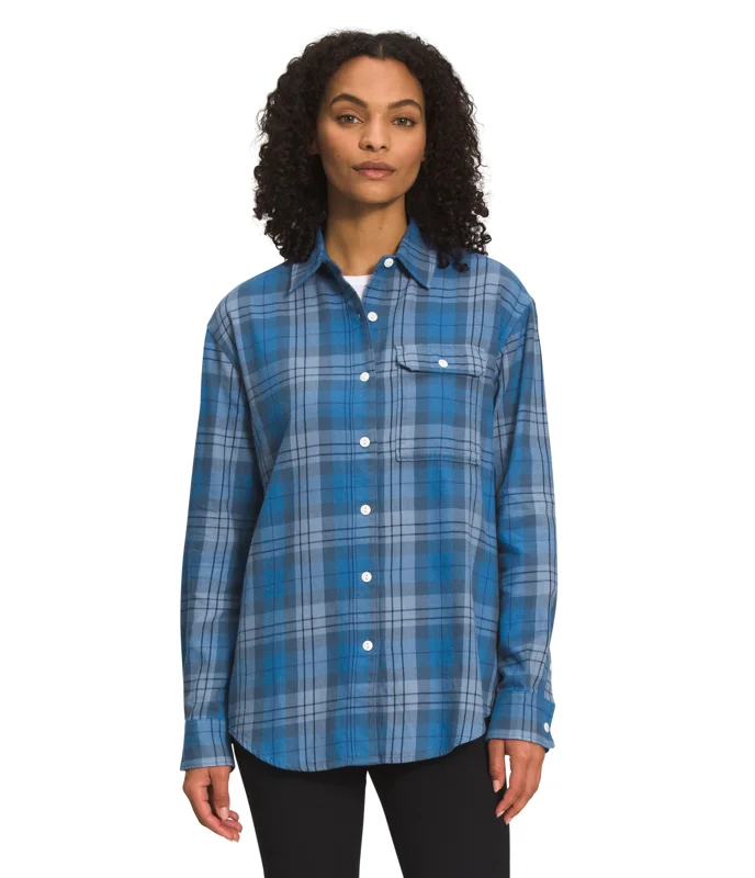 TNF-NF0A4QNQ W'S BERKELEY L/S SHIRT Elegant High-Low Short Shirt