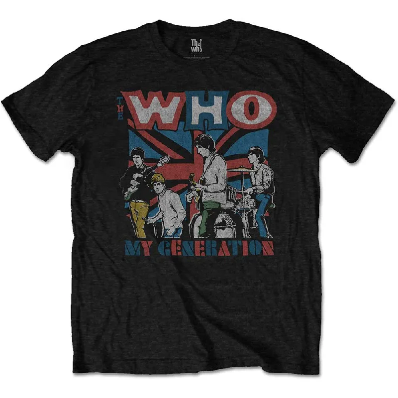 The Who | Official Band T-Shirt | My Generation Sketch Zippered Front Buttoned Front Snap Front