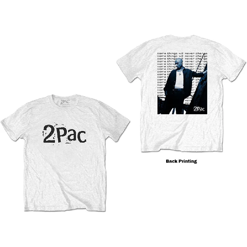 Tupac | Official Band T-Shirt | Changes Back Repeat (Back Print) Thin T-Shirt Open Front Quick Dry