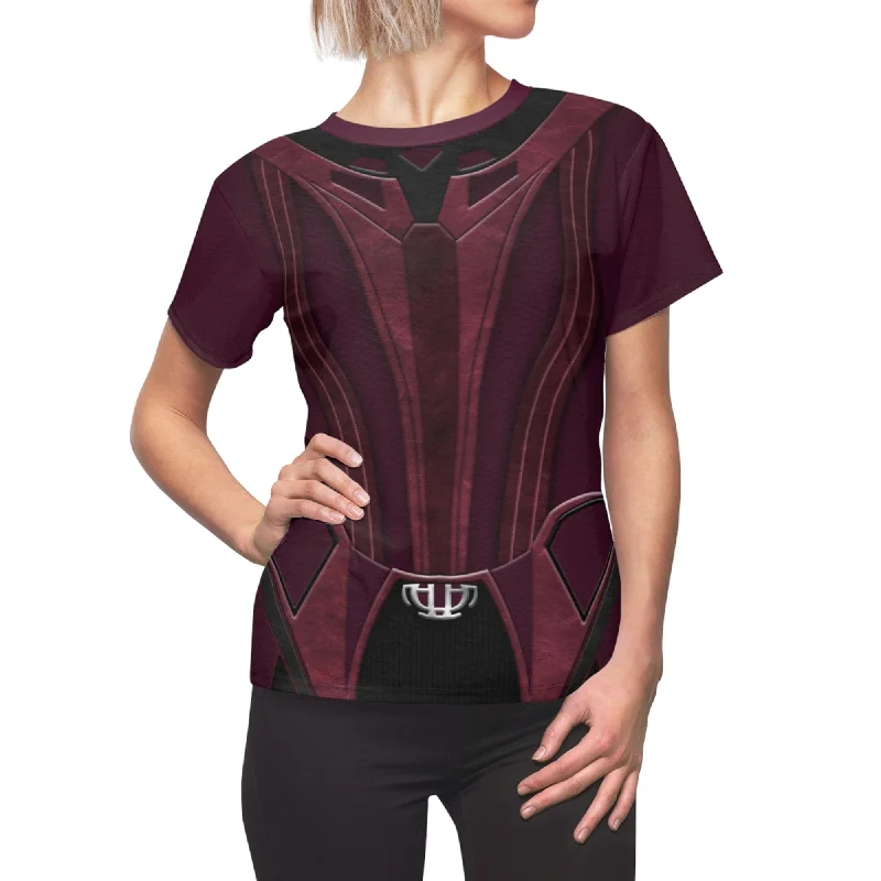 Wanda Scarlet Witch Women Shirt, WandaVision Costume Elegant Longline Short Shirt