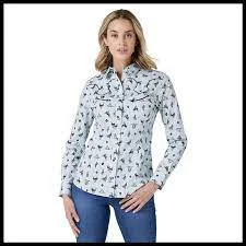 Wrangler Women's Shirt/112327262 Elegant Off-Shoulder Short Shirt