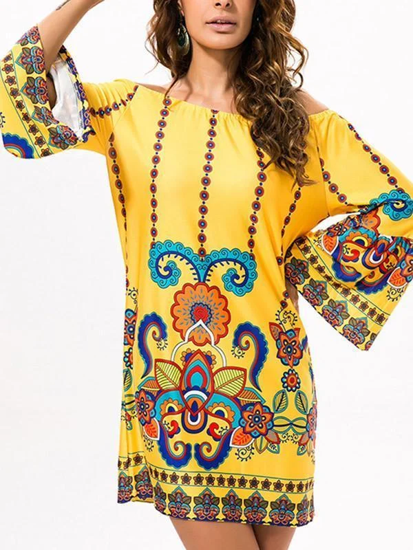 Pretty Floral Bohemia Off Shoulder Long Trumpet Sleeve Bodycon Mini Dress Comfortable Bodycon Mini Dress Pretty Floral Bohemia Off Shoulder Long Trumpet Sleeve Bodycon Mini Dress Comfortable Bodycon Mini Dress
