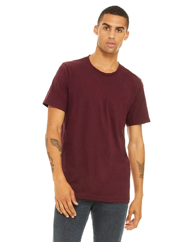 Bella+Canvas Unisex T-Shirt | Maroon Hooded Caped Shawl Collar