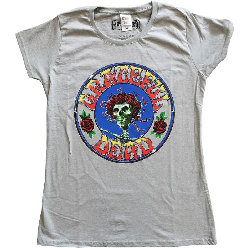 Grateful Dead Ladies T-Shirt: Bertha Circle Vintage Wash Fitted T-Shirt Seamless Stretchy