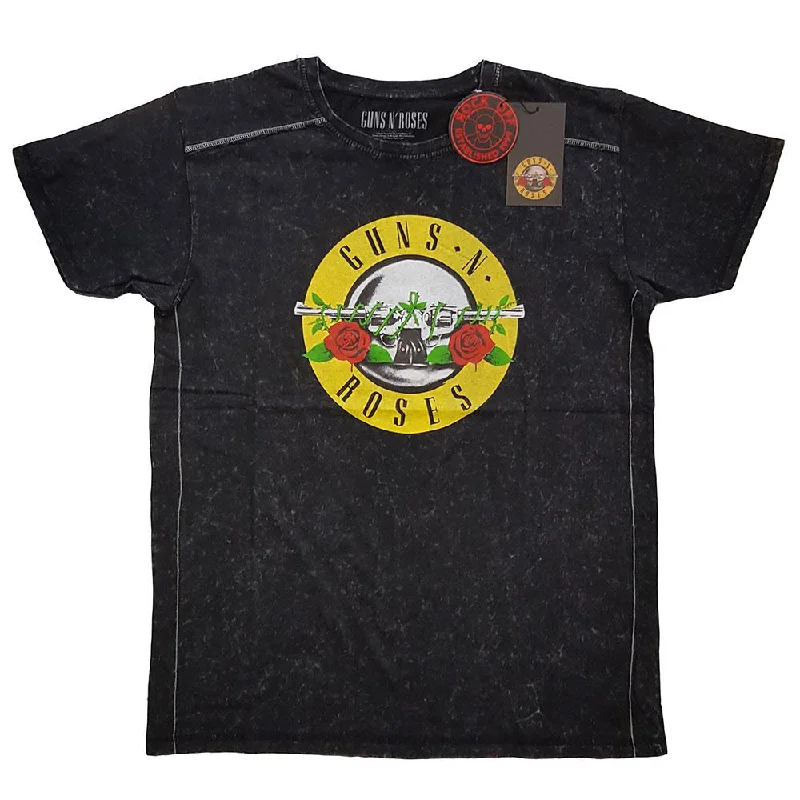 Guns N' Roses Snow Wash T-Shirt: Classic Logo Anti-Pilling Machine Wash Handmade