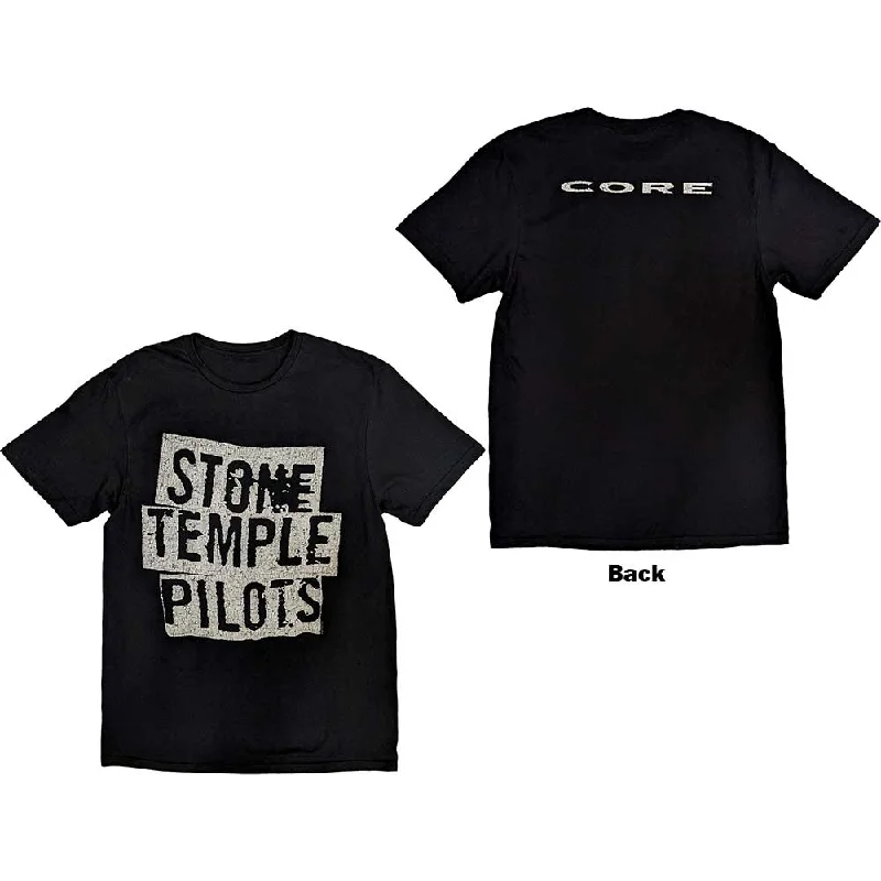 Stone Temple Pilots | Official Band T-Shirt | Core (Back Print) Spandex Blend Rayon Blend Denim Blend