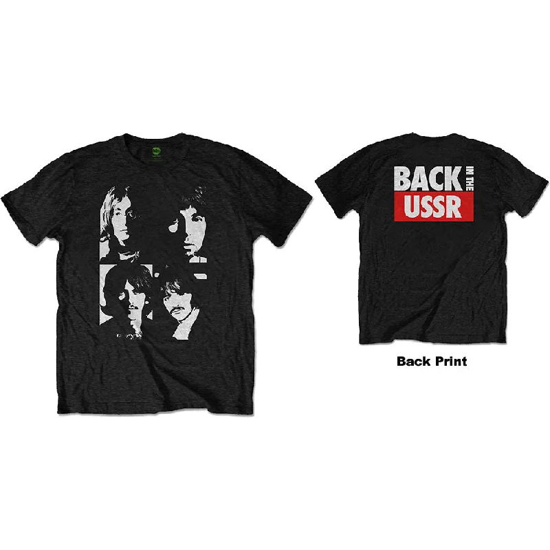 The Beatles | Official Band T-Shirt | Back in the USSR (Back Print) Solid Print Embellished