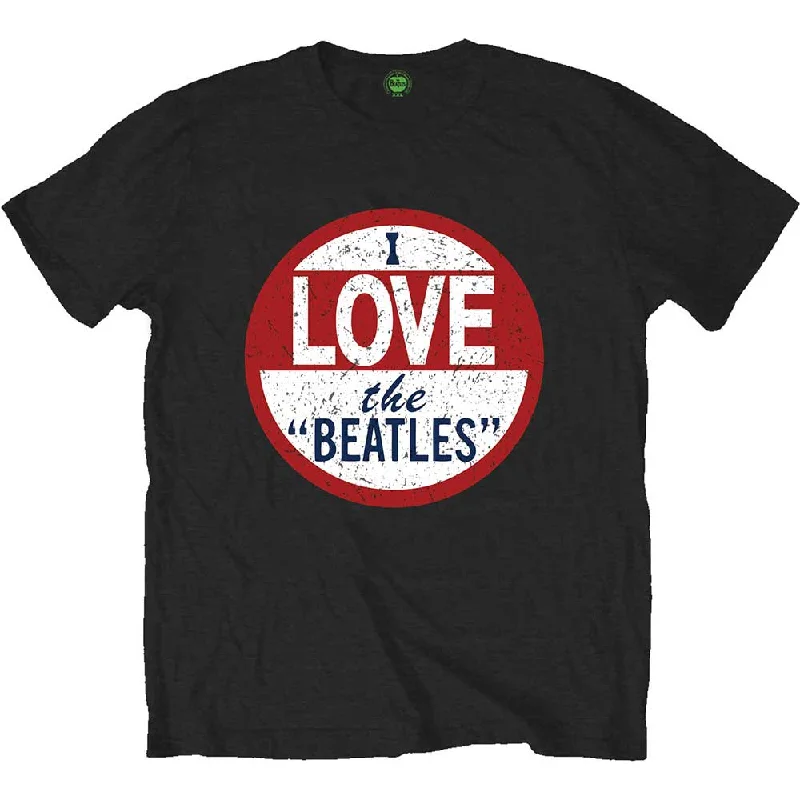 The Beatles | Official Band T-Shirt | I love The Beatles Houndstooth Herringbone Solid