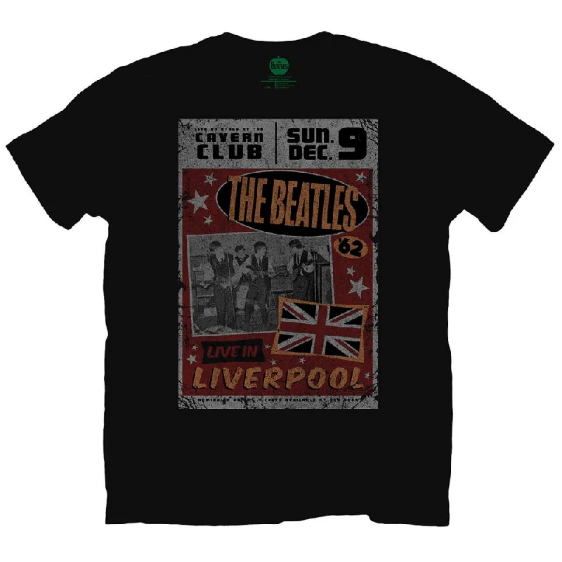 The Beatles | Official Band T-Shirt | Live in Liverpool Graphic T-Shirt Round Neck Polyester