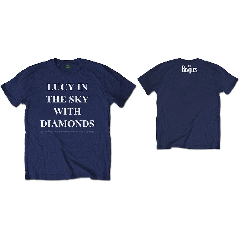 The Beatles | Official Band T-Shirt | Lucy in the sky with diamonds (Back Print) Chenille Blend Fleece Blend Nylon Blend