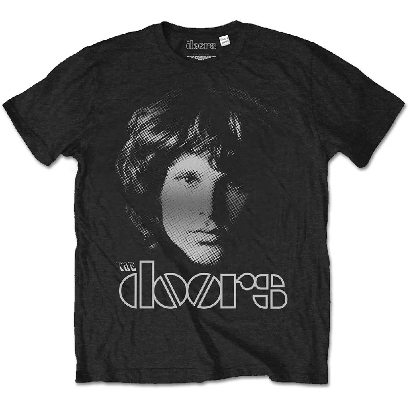 The Doors | Official Band T-Shirt | Jim Halftone Iron Safe Non-Iron Wrinkle Free