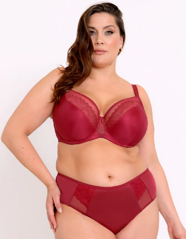 Adella Hera Full Plunge Bra Deep Rouge Sexy Mesh Bralette