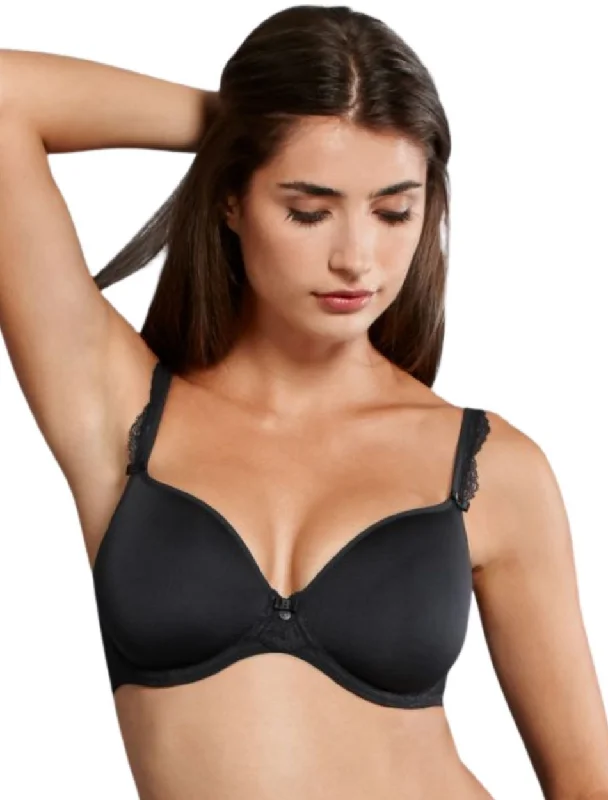 Anita Rosa Faia Selma Underwire Bra Spacer Cup, Black |Rosa Faia Molded Spacer Bra Black Soft Stretch Bra